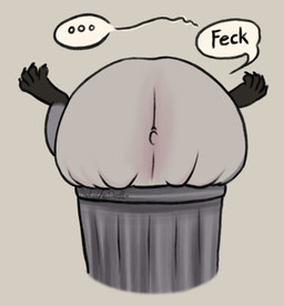 4_toes anthro black_claws claws ellipsis feet fur grey_background grey_body grey_fur hyper hyper_inflation inflation leg_markings male markings multicolored_body multicolored_fur navel simple_background socks_(marking) solo text toes trash_can jackiethedoodler pickit_(alfyn) mammal procyonid raccoon digital_drawing_(artwork) digital_media_(artwork) english_text hi_res