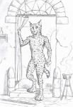 animal_genitalia anthro arm_tuft ball_tuft balls biped brazier censer cheek_tuft chest_tuft crotch_tuft curtains detached_sheath detailed_background digitigrade dipstick_ears dipstick_tail ear_markings ear_tuft elbow_tuft facial_tuft fingers fully_sheathed fur genitals inside looking_at_viewer male markings multicolored_ears multicolored_tail nude penis rug scar sheath shelf short_tail small_sheath smile smoke solo spots spotted_body spotted_fur standing tail tail_markings tuft vase wall_(structure) white_balls white_sheath 0laffson bobcat felid feline lynx mammal 2018 character_request hi_res monochrome signature traditional_media_(artwork)