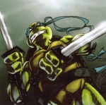 anthro bald clothing dual_wielding empty_eyes holding_melee_weapon holding_object holding_sword holding_weapon katana kerchief male melee_weapon solo sword weapon white_eyes victor_bartlett teenage_mutant_ninja_turtles leonardo_(tmnt) reptile scalie turtle low_res