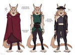 anthro clothed clothing male mane simple_background solo text lostgoose canid canine mammal 2024 english_text hi_res model_sheet