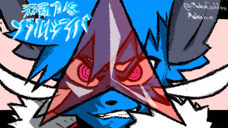 anthro clothing cosplay crossover_cosplay jacket kittan_(gurren_lagann) magenta_eyes male red_clothing red_jacket red_topwear simple_background solo spiral spiral_eyes topwear triangular_glasses mokaine nintendo pokemon tengen_toppa_gurren_lagann dewott generation_5_pokemon pokemon_(species) crossover tagme