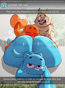 anal anthro anthro_on_anthro big_butt bodily_fluids body_worship bottom_heavy butt butt_worship group huge_butt hyper hyper_butt male male/male male_anthro masturbation oral profanity rimming sex smug steam steaming_body sweat sweaty_butt text trio worship young young_anthro young_male senordraws cartoon_network snapchat the_amazing_world_of_gumball chi_chi darwin_watterson gumball_watterson aquatic bovid caprine cyprinid cypriniform domestic_cat felid feline felis fish goat goldfish mammal english_text adopted_(lore) adoptive_brother_(lore) adoptive_brothers_(lore) adoptive_sibling_(lore) pseudo_incest_(lore)