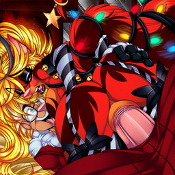 anthro blonde_hair blush butt christmas_decorations christmas_lights duo erection eyewear female female_penetrated genitals glasses hair male male/female male_penetrating male_penetrating_female penetration penile penile_penetration penis penis_in_vagina piercing sex string_lights tail tongue vaginal vaginal_penetration crystal-for-ever angel_kryis domestic_cat felid feline felis mammal 1:1 digital_media_(artwork) hi_res