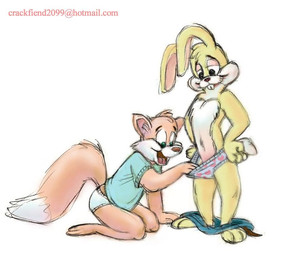 anthro anthro_on_anthro bottomwear bottomwear_down buckteeth chest_tuft clothed clothing duo floppy_ears fox_tail hands_on_hips head_tuft heart_print kneeling male male/male orange_body pants pants_around_ankles pants_down pantsless_male partially_clothed peeking_underwear rabbit_ears scut_tail shirt shirtless_male short_tail smile smiling_at_another smiling_at_partner standing t-shirt tail teeth text topwear tuft underwear waistband_pull yellow_body crackfiend canid canine fox lagomorph mammal 2003 url