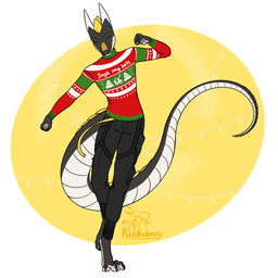 anthro black_body clothed clothing horn male simple_background smile solo tail rinkamo richard_maliwan reptile scalie snake 1:1 2025 digital_media_(artwork) hi_res procreate_(artwork) signature