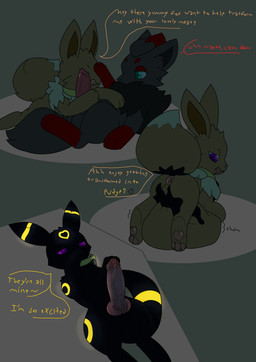 animal_genitalia anus balls big_penis butt dialogue digestion duo feral foreplay genitals glowing glowing_markings hugging_penis jewelry knot knotted_penis male male/male markings necklace paws penis purple_eyes same_size_vore sexual_assault text tongue tongue_out vore lewdkitten069 nintendo pokemon eevee eeveelution generation_1_pokemon generation_2_pokemon generation_5_pokemon pokemon_(species) umbreon zorua absurd_res english_text hi_res