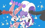 anthro bodily_fluids cum cumshot ear_piercing ejaculation female genital_fluids genitals group male male/female penis piercing jrxt tiny_toon_adventures warner_brothers babs_bunny fifi_la_fume lagomorph leporid mammal mephitid rabbit skunk hi_res