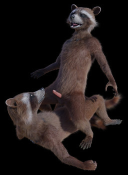 anthro balls clone duo fur genitals male male/male nude penis rasterraccoon disney guardians_of_the_galaxy marvel rocket_raccoon mammal procyonid raccoon 3d_(artwork) digital_media_(artwork) hi_res