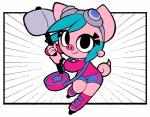 clothed clothing cosplay ear_tails inline_skates pink_body pink_skin roller_skates solo toony wig conditional_dnp gaturo scott_pilgrim_(series) mina_(gaturo) ramona_flowers domestic_pig mammal suid suine sus_(pig) hi_res