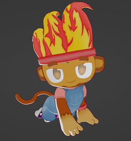 all_fours anthro brown_body clothed clothing female fully_clothed grey_background looking_at_viewer simple_background smile solo tail zensintemple bloons_tower_defense ninja_kiwi gwendolin_(bloons) haplorhine mammal monkey primate 3d_(artwork) digital_media_(artwork)