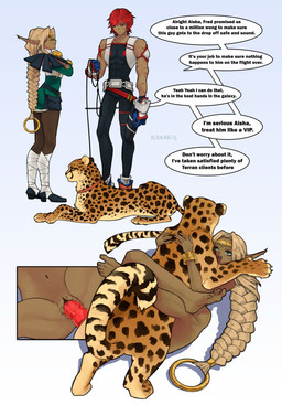 abs animal_genitalia animal_penis bestiality blonde_hair blush bracelet braided_hair brown_vulva clitoris feline_genitalia feline_penis female female_penetrated feral feral_penetrating feral_penetrating_female feral_penetrating_humanoid from_front_position fucked_silly genitals green_eyes group hair humanoid_on_feral humanoid_penetrated jewelry leash long_ears long_hair looking_pleasured lying male male/female male_penetrating male_penetrating_female missionary_position navel nude on_back open_mouth penetration penile penile_penetration penile_spines penis penis_in_vagina purse scar sex tan_body tan_skin text trio urethra vaginal vaginal_penetration vulva miskaris228 outlaw_star aisha_clanclan gene_starwind animal_humanoid cheetah ctarl-ctarl felid feline human humanoid mammal absurd_res english_text hi_res