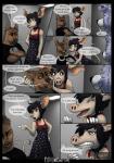 2016 3d_(artwork) 5_fingers aardvark age_difference anthro australian_shepherd barefoot beverage black_hair blue_eyes breasts brown_body brown_fur brown_nose canid canine canis chimera clothed clothing comic dialogue digital_media_(artwork) domestic_dog duo ear_piercing english_text euplerid eyes_closed facial_piercing fangs feet female fingers fossa fur furniture gauged_ear group hair herding_dog heterochromia hybrid javier_(disambiguation) jewelry kenzie male mammal millie_(sayuncle) mixed_media nervous nose_piercing nose_ring open_mouth pastoral_dog piercing red_eyes ring_piercing sayuncle sheepdog sitting size_difference sofa speech_bubble standing table teeth text tongue tongue_out tuft vehicle yellow_eyes