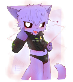 4_fingers anthro black_bottomwear black_clothing black_eyes black_panties black_topwear black_underwear blep blush bottomwear cat_tail claws clothed clothing finger_claws finger_on_face fingers fur hair heart_symbol hoodie inverted_eyes jewelry logo_on_topwear looking_at_viewer male mocking necklace open_mouth panties purple_body purple_fur purple_inner_ear simple_background smile smiling_at_viewer solo tail text tongue tongue_out topwear tuft underwear bikabe3m mob_entertainment poppy_playtime smiling_critters catnap_(poppy_playtime) critters_(poppy_playtime) domestic_cat felid feline felis mammal 2026 digital_media_(artwork) watermark