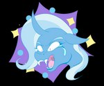 angry blue_body bodily_fluids crying eyebrows fangs female horn open_mouth solo tears teeth tongue liechi friendship_is_magic hasbro my_little_pony mythology trixie_(mlp) equid equine mammal mythological_creature mythological_equine unicorn 2022 absurd_res alpha_channel artist_name hi_res