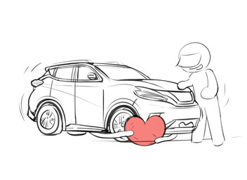 ambiguous_feral ambiguous_gender car duo feral holding_heart machine not_furry simple_background vehicle white_background eibvdy human living_car living_machine living_vehicle mammal 2024 hi_res monochrome sketch