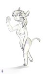 anthro breasts covering covering_crotch covering_pussy female freckles fur milk monochromatic_fur nipples nude solo tail kadeki koei_character bovid bovine cattle mammal digital_drawing_(artwork) digital_media_(artwork) hi_res