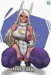 absurd_res albinion animal_humanoid areola big_breasts breasts butt clothed clothing digital_media_(artwork) female hair hi_res human humanoid lagomorph lagomorph_humanoid legwear leporid_humanoid long_hair looking_at_viewer mammal mammal_humanoid muscular muscular_female my_hero_academia nipples nude one_breast_out open_mouth rabbit_humanoid rumi_usagiyama smile solo white_hair