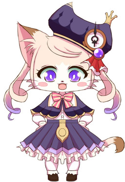 anthro blush blush_stickers clothed clothing crossdressing dress drill_curls femboy fully_clothed hair hands_on_hips hat headgear headwear male open_mouth purple_eyes simple_background solo standing white_background bunnag cat_busters chrona_(cat_busters) domestic_cat felid feline felis mammal digital_media_(artwork) hi_res shaded