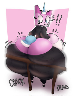 alternative_fashion anthro big_breasts big_butt bottomwear breasts butt clothing female goth horn huge_breasts huge_butt pants pink_body shirt solo thick_thighs topwear crowundeadcat lego mythology the_lego_movie unikitty domestic_cat equid equine felid feline felis mammal mythological_creature mythological_equine unicorn hi_res