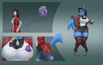 ambiguous_gender anthro big_breasts black_body black_fur black_hair blue_body blue_fur breast_expansion breast_growth breasts chest_spike clothed clothing confusion duo expansion female female_focus fur gender_transformation growth hair human_to_anthro hypnosis legwear mind_control mtf_transformation solo_focus species_transformation spikes spikes_(anatomy) tail tail_growth thick_thighs thigh_highs transformation transformed_clothing diethyl nintendo pokemon drifloon generation_4_pokemon human lucario mammal pokemon_(species) 14:9 absurd_res comic hi_res