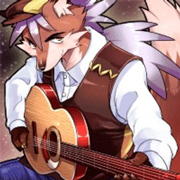 acoustic_guitar anthro brown_body brown_fur clothing collared_shirt dress_shirt fur guitar hair hat headgear headwear high-angle_view japanese kemono long_hair male multicolored_body multicolored_fur musical_instrument playing_guitar playing_music plucked_string_instrument shirt solo string_instrument topwear vest 1boshi canid canine fox mammal 1:1 low_res thumbnail