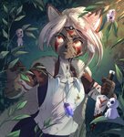 amber_eyes anthro day detailed_background eyebrows eyelashes female forest fur grass grey_body grey_fur hair outside plant solo tree tribal white_hair katerezonate ghibli princess_mononoke hyena kodama_(princess_mononoke) mammal 2020 digital_media_(artwork) hi_res