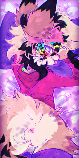 alternative_fashion andromorph anthro anus bed bedroom_eyes blush bodily_fluids bottomless butt clothed clothing crop_top fluffy fur furniture genital_fluids genitals hair highlights_(coloring) hoodie hug hugging_object hugging_pillow intersex legwear looking_at_viewer looking_back looking_back_at_viewer lying multicolored_highlights narrowed_eyes on_bed pillow rainbow_highlights rear_view scene_(fashion) seductive shirt solo sparklefur stockings tail thigh_highs topwear vulva conditional_dnp sinfulkitz senko_(ikitsunyan) canid canine fox mammal hi_res