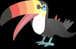 ambiguous_gender beak black_body black_feathers blue_eyes feathers feral simple_background solo transparent_background alexalan nintendo pokemon avian bird generation_7_pokemon pokemon_(species) toucannon 2016 alpha_channel