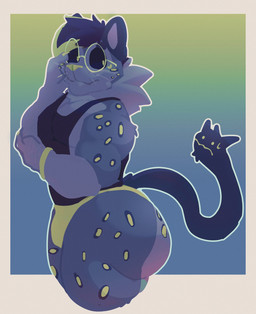anthro big_butt border butt claws clothing eyewear glasses hair highlights_(coloring) huge_butt jaguar_spots living_tail male muscular muscular_anthro muscular_male orange_border shirt solo tail tank_top thick_thighs thong topwear underwear unusual_anatomy unusual_tail whiskers wide_hips zappyron unnamed_character felid jaguar mammal pantherine digital_drawing_(artwork) digital_media_(artwork) hi_res