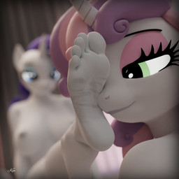 5_toes aged_up anthro areola bedroom_eyes biped breasts duo feet female female/female foot_fetish foot_focus foot_on_face hair horn humanoid_feet narrowed_eyes nipples nude nude_anthro nude_female plantigrade seductive smile soles toes kenuwu friendship_is_magic hasbro my_little_pony mythology rarity_(mlp) sweetie_belle_(mlp) equid equine mammal mythological_creature mythological_equine unicorn 1:1 2024 3d_(artwork) absurd_res digital_media_(artwork) hi_res sibling_(lore) sister_(lore) sisters_(lore)