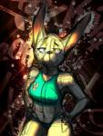 anthro assertive big_ears breasts clothing female fur pose solo white_body white_fur yourfavoritelemonade stories_of_the_few ada_(liebro) hare lagomorph leporid mammal 2019 digital_media_(artwork)