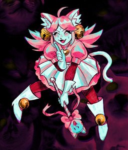 ahoge animal_ears bodily_fluids bottomwear clothed clothed_female clothed_humanoid clothing female footwear fully_clothed fully_clothed_female fully_clothed_humanoid gloves hair hair_bell handwear heart_necklace inner_ear_fluff magical_girl_wand pink_clothing pink_hair shoes skirt solo sweat tail tuft white_clothing white_gloves white_handwear illuminatedeon undertale_(series) mew_mew_(undertale) pink_(deltarune) animal_humanoid cat_humanoid felid felid_humanoid feline feline_humanoid humanoid mammal mammal_humanoid 2026 absurd_res hi_res