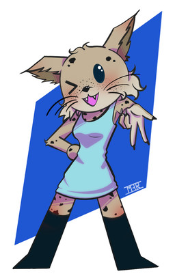 5_fingers anthro arm_tuft bent_arm biped black_claws black_clothing black_eyes black_footwear black_knee_boots black_nose black_spots blue_clothing blue_dress blush boots breasts cheek_tuft chibi claws clothed clothed_anthro clothed_female clothing dress elbow_tuft facial_tuft fangs female female_anthro fingers fluffy_ears footwear freckled_face freckles fur grey_body grey_fur hand_on_hip hand_on_own_hip head_tilt knee_boots knee_highs legwear looking_at_viewer markings medium_breasts multicolored_body multicolored_fur no_eyebrows no_pupils one_eye_closed open_mouth open_smile outline pink_mouth pose shoes simple_background smile smiling_at_viewer solo spots spotted_body spotted_fur standing tan_body tan_fur teeth tuft whiskers wink winking_at_viewer monstergirlreality lynx_(monstergirlreality) felid feline lynx mammal 2023 colored digital_drawing_(artwork) digital_media_(artwork) english_description full-length_portrait hi_res portrait shaded signature