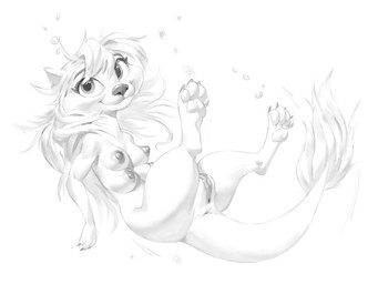 after_surgery breasts female genitals inner_labia long_inner_labia multi_breast pawpads solo vulva trashtikko sejha_(character) hybrid mammal mustelid otter absurd_res hi_res monochrome trans_(lore) trans_woman_(lore)