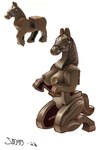 anthro anthrofied beady_eyes big_breasts breasts bridle brown_body brown_fur female fur hooves kneeling lego_brick nude simple_background solo toy white_background j_hughes lego lego_horse_(10352c01pb01) animate_inanimate equid equine horse living_toy mammal 2022 hi_res reference_image