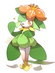 2022 3:4 ambiguous_gender blush cotora crown elemental_creature elemental_humanoid flora_fauna flower flower_(anatomy) flower_creature front_view full-length_portrait generation_5_pokemon headgear heart_symbol hi_res humanoid leaf leaf_arms leaf_clothing leaf_hair legs_together lilligant looking_at_viewer mouthless nintendo not_furry one_eye_closed orange_sclera plant plant_hair plant_humanoid pokemon pokemon_(species) portrait pose pseudo_clothing pseudo_hair simple_background solo standing white_background white_body wink winking_at_viewer