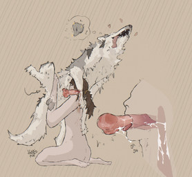 ambiguous_gender ambiguous_penetrated anatomically_correct anatomically_correct_genitalia animal_genitalia animal_penis animal_vulva balls bestiality bodily_fluids butt canine_genitalia canine_penis canine_vulva chest_tuft claw_marks close-up cum cum_drip cum_dripping_from_mouth cum_in_mouth cum_in_throat cum_inside cum_string cumshot cumshot_in_mouth deep_throat dominant dominant_feral dominant_male drinking drinking_cum dripping duo ejaculation erection eyes_closed face_fucking face_mounting fellatio feral feral_penetrating feral_penetrating_human fur genital_fluids genitals glk grey_balls grey_body grey_fur hair hands_on_legs hands_on_thighs heart_symbol human_on_feral human_penetrated humping internal internal_oral interspecies irrumatio kneeling kneeling_oral_position knot knotted_penis long_hair male male/ambiguous male_penetrating male_penetrating_ambiguous mane nude on_one_leg one_leg_up open_mouth oral oral_penetration paws penetration penile penile_penetration penis penis_in_mouth penis_on_tongue raised_leg raised_paw saliva saliva_on_tongue saliva_string scratches sex side_view simple_background smile standing submissive submissive_ambiguous submissive_human thought_bubble three-quarter_view tongue tongue_out toony tuft vulva white_body white_fur hotdogmeat canid canine canis domestic_dog human hybrid mammal wolfdog 2025 digital_media_(artwork) hi_res