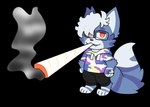 absurd_res alpha_channel anthro chance2pounce dipstick_tail drugs eyewear felid feline fluffy fur glasses hands_on_sides hi_res looking_at_viewer male mammal marijuana markings ralsei_smoking_blunt smile smoke smug solo tail tail_markings umby_(milkywaytrain)
