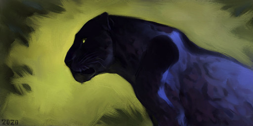 ambiguous_gender black_body black_fur feral fur green_background shadow short_fur side_view simple_background sitting solo yellow_eyes alexpahomov felid jaguar mammal pantherine 2020 2:1 digital_media_(artwork) digital_painting_(artwork) hi_res painting_(artwork)