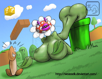?_block big_breasts big_butt block breasts butt cloud duo eye_contact female flower fungus grass green_body green_skin half-closed_eyes huge_breasts huge_butt item_box lips looking_at_another male mushroom narrowed_eyes nipples not_furry open_mouth outside plant presenting sharp_teeth sky standing teeth thick_thighs warp_pipe wide_hips weasselk mario_bros nintendo elemental_creature elemental_humanoid flora_fauna goomba humanoid piranha_plant plant_humanoid waddling_head distracting_watermark watermark