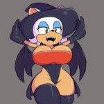 anthro big_breasts breasts clothing female gloves green_eyes handwear hat headgear headwear holidays huge_breasts legwear solo thick_thighs thigh_highs wide_hips witch_costume fupoo halloween sega sonic_the_hedgehog_(series) rouge_the_bat bat mammal 1:1 2021