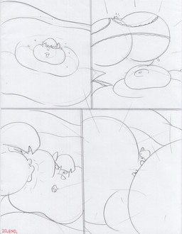 anthro belly belly_expansion big_belly big_breasts bodily_fluids body_inflation bra breast_expansion breasts chubby_cheeks clothing duo expansion eyes_closed fat_arms female fur hair huge_belly huge_breasts hyper hyper_breasts inflation kiss_on_cheek kissing macro morbidly_obese morbidly_obese_anthro obese obese_anthro open_mouth overweight overweight_anthro squish sweat teeth tongue tongue_out topwear underwear weight_gain virus-20 june_coyote canid canine canis coyote mammal procyonid raccoon 2024 comic hi_res sketch traditional_media_(artwork)