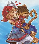 anthro duo female human_on_anthro interspecies kissing male male/female leikdoz legend_of_mana mana_(series) square_enix daena male_protagonist_(legend_of_mana) animal_humanoid cat_humanoid felid felid_humanoid feline feline_humanoid human humanoid mammal mammal_humanoid