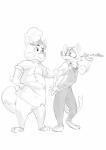 anthro apron bow_(feature) bow_tie chef_hat clothed clothing duo food food_tray fur hair hat headgear headwear male shirt simple_background topwear white_background lotf sexilydrawn disney zootopia gideon_grey travis_(zootopia) black-footed_ferret canid canine fox mammal mustelid musteline red_fox true_fox true_musteline weasel 2017 absurd_res digital_media_(artwork) hi_res monochrome story story_in_description