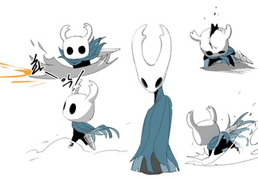 2_horns aged_up ambiguous_gender biped black_body black_eyes black_text cloak clothed clothing empty_eyes exclamation_point holding_melee_weapon holding_object holding_weapon hollow_eyes horn melee_weapon motion_lines nail_(weapon) solo standing text weapon wounded du_dang hollow_knight_(franchise) team_cherry the_knight_(hollow_knight) arthropod vessel_(species) 2019