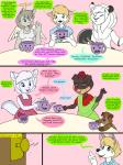 3:4 animated animated_comic anthro clothing collaboration comic dialogue digital_media_(artwork) english_text group hair hi_res kammypup_(artist) mammal runt_(artist) short_playtime speech_bubble text transformation young