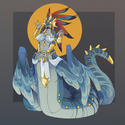 4_arms anthro apode big_breasts breasts clothing female jewelry legless multi_arm multi_eye multi_limb serpentine simple_background solo tail wide_hips wings cyber_d1e american_mythology aztec_mythology mesoamerican_mythology mythology quetzalcoatl deity draconcopode naga reptile scalie snake 1:1 absurd_res hi_res