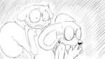 16:9 animal_crossing anthro biped blush bodily_fluids dialogue_in_description digital_drawing_(artwork) digital_media_(artwork) dragonweirdo duo eyewear female fur glasses greyscale hi_res looking_down male mammal marshal_(animal_crossing) monochrome mouse murid murine nintendo nude open_mouth petri_(animal_crossing) rodent sciurid sweat tail tree_squirrel widescreen