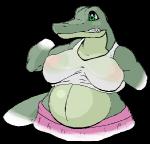 anthro belly breasts female navel nipples non-mammal_breasts non-mammal_nipples overweight overweight_female simple_background solo transparent_background kaivolate raptorkou crocodile crocodilian reptile scalie alpha_channel low_res