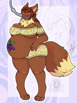 anthro belly_tattoo big_breasts big_butt big_nipples bikini breast_squish breasts butt clothing eyes_closed feeding_tube female genitals hair hand_on_hip huge_breasts legwear medical_instrument nipples overweight overweight_anthro overweight_female pokemorph pregnant pregnant_female purple_background red_hair scientific_instrument simple_background solo squish stockings swimwear tail tail_motion tailwag tattoo thick_thighs tube_bulge tube_feeding tube_gag tube_in_mouth two-piece_swimsuit vulva wide_hips yellow_bikini yellow_clothing yellow_swimwear pupdotpng nintendo pokemon bridget_(eeveehornier) eevee generation_1_pokemon pokemon_(species) hi_res